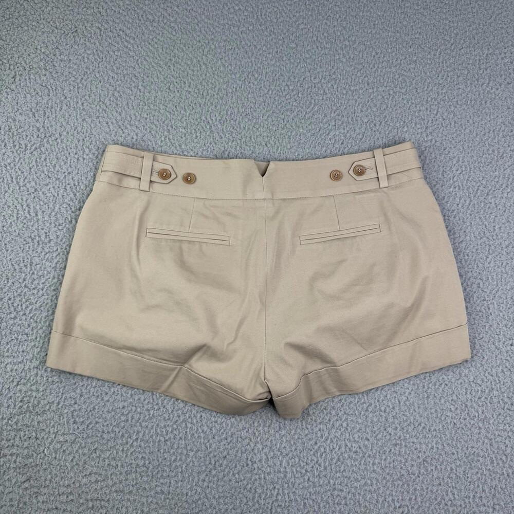 BCBG MAXAZRIA Trouser Symon Cuffed Mini Tan Shorts Women's 32x2 Hotpants Y2K